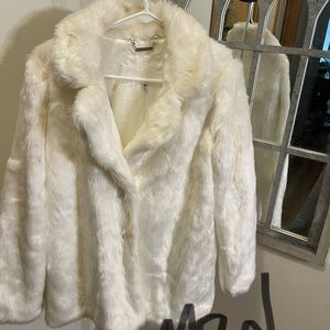 White fur coat